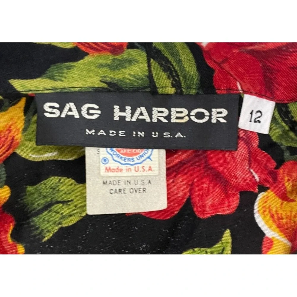 Sag Harbor Multicolor Floral Long Sleeve One-Button Blazer Jacket Womens Size 12
